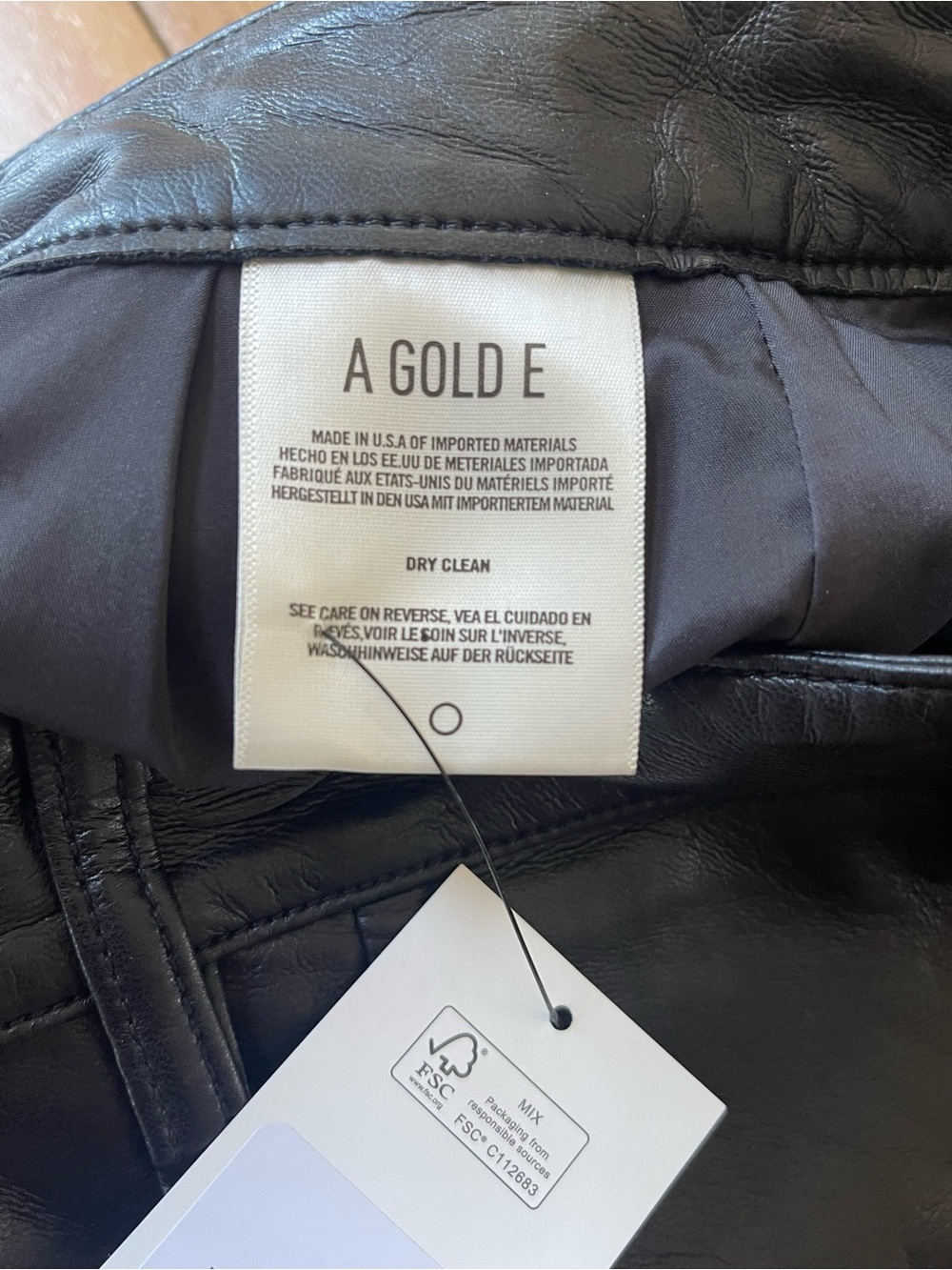 AGOLDE Black Recycled Leather High Rise Shorts Size 23 Made in USA Night Out - Picture 7 of 14